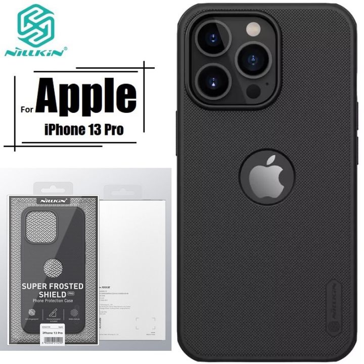 Nillkin ( Apple iPhone 13 Pro ) Hard PC + TPU Case for Apple iPhone 13 Pro Phone Cases Luxury Frosted PC + TPU Hard Protection Back Cover with logo cutout - Black
