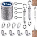 1Set Multifunctional Wire Rope Kit Stainless Steel Cable Tent Cord Hanging Sunlight Mall.