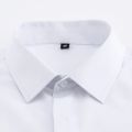 Solid Mens Classic French Cuffs Dress Shirt Long Sleeve Covered Placket Formal Business Standard-fit Design Wedding White Shirts.
