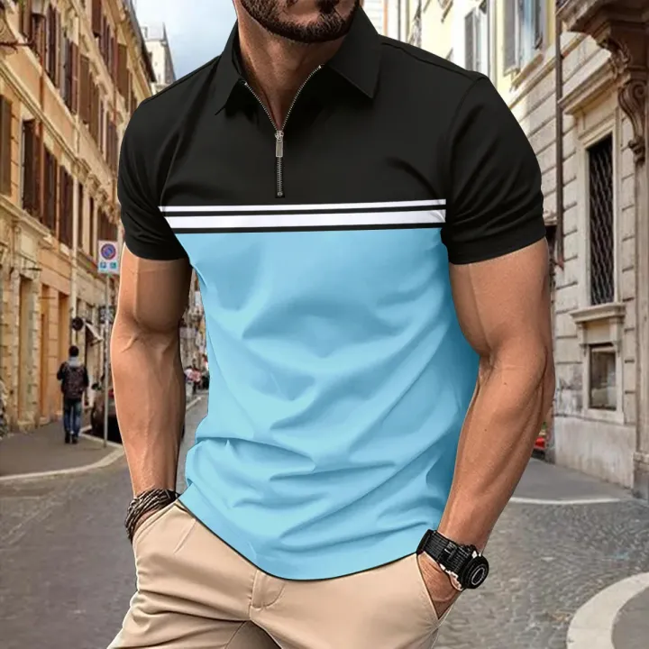 Polo%20T%20Shirt%20For%20Men%20Fashion%20Letter%20Printed%20Zipper%20Short%20Sleeve%20Shirts%20Casual%20Lapel%20Tops%20Summer%20Outdoor%20Loose%20Golf%20Wear%20Clothing%20KEEMEEUYZO%20-%20Image%205