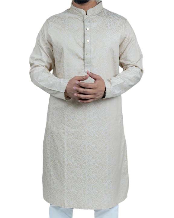 Stylish,%20Fashionable%20%20&%20Casual%20Men'%20s%20Cotton%20Punjabi%20Off-White%20%20Color%20%20For%20Men%20Panjabi%20-%20Image%202