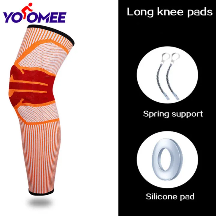 Yoomee%201%20Pcs%20Nylon%20Sports%20Silicone%20Long%20Basketball%20Knee%20Pads%20Crashproof%20Patella%20Support%20Sports%20Fitness%20Volleyball%20Soccer%20Leg%20Sleeve%20Kneepad%20Protection%20Pressure%20Protection%20-%20Image%202