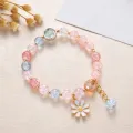 Girls Wrist Chain Faux Crystal Korean Style Beaded Bracelet. 