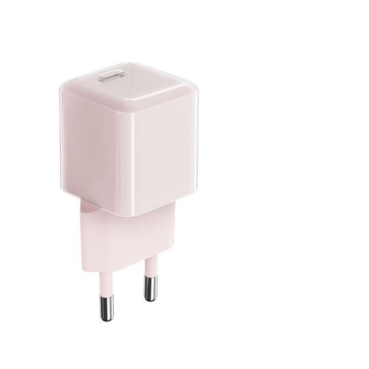 20W PD Fast Charger, Mini Ice Cube Design EU Plug, Stay Cool & Safe Charging, ROHS/CE Certified, Triple-Layer Safety, Transparent Shell, Fast Charger Block for iPhone 17/16/15/14, Samsung, iPad