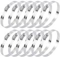 12 Piece Adjustable Pipe Hose Clamps - Size 4 Inch (Adjustable - 3.5 Inch to 4.5 Inch).