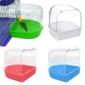 Pet Bird Parrot Transparent Bathing Tub Bathtub Shower Box Hanging Cage Decor. 