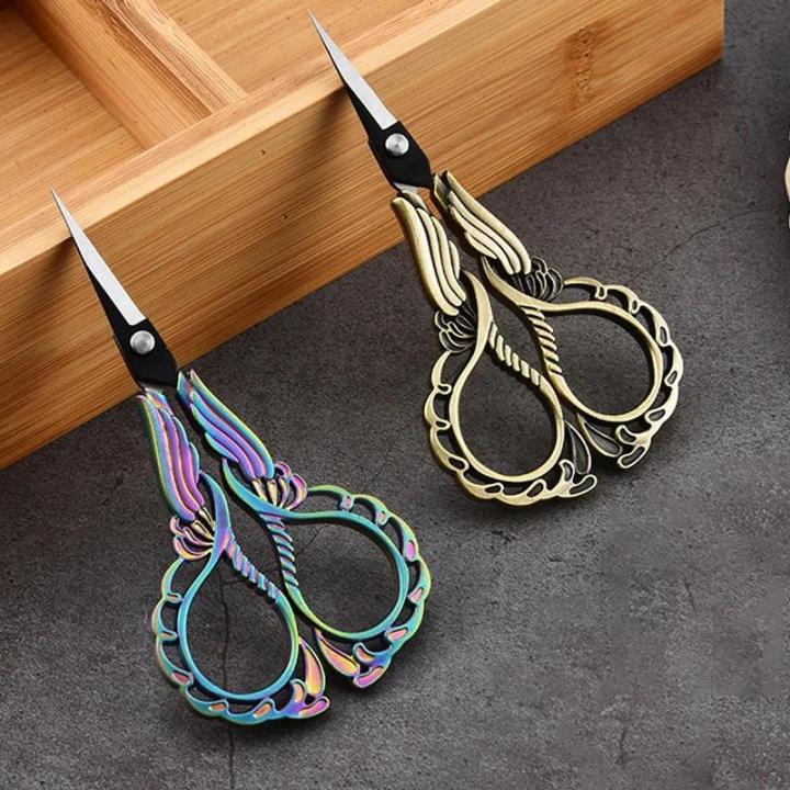 Orchid Shear New Black Blade Vintage Crafts Super Sharp Thin Tea Bag Cutting Tools Embroidery Professional Small Scissors Sewing