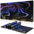 Extended Gaming Mouse Pad Cartoon Fluid Pattern Anime Design Rubber Anti-Slip Base and Keyboard Support Mouse Mat. 