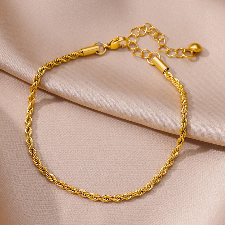【New and Improved】 Stainless Steel Chain Anklets for Women Accessories Color Ankle Bracelet Waterproof Anklet Summer Beach Boho Jewelry Gift