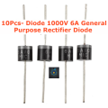 10Pcs- Diode 1000V 6A General Purpose Rectifier Diode. 