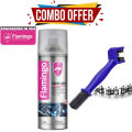 Chain Cleaning Brush & Flamingo Chain Lube 220 ml. 