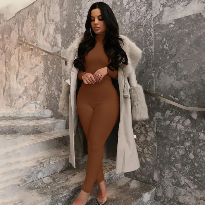 Hugcitar%20Long%20Sleeve%20Solid%20Turtleneck%20Skinny%20Bodycon%20Jumpsuit%20Autumn%20Winter%20Women%20Fashion%20Streetwear%20Casual%20Romper%20-%20Image%203
