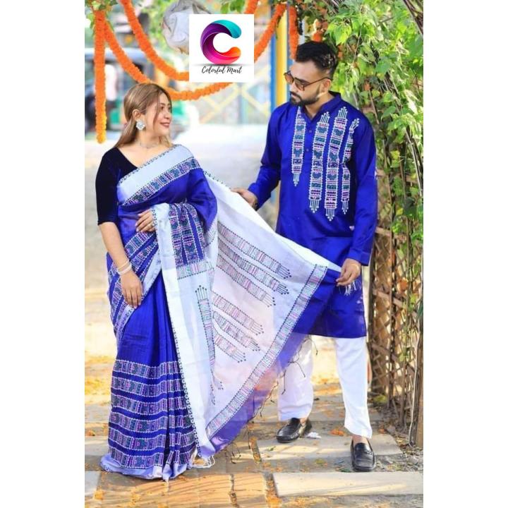 Occasional Dress/Couple Set/Matching Dress/Traditionally Dress/Sari And Panjabi - Sari