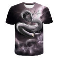 Men's summer new Dragon 3D printed pattern T-shirt Sports casual O collar short sleeve top hip hop Harajuku T-shirt. 