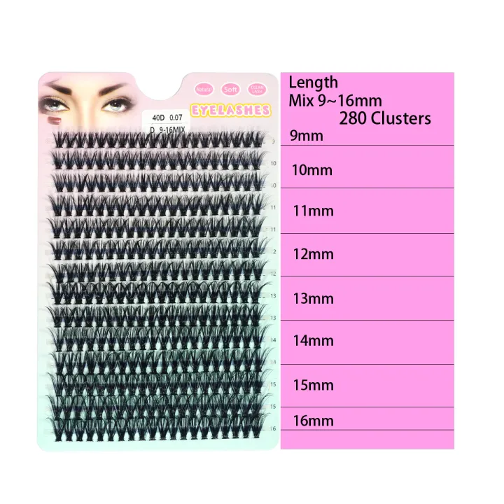 280%20PCS%20Individual%20Lashes%20Cluster%20DIY%20Lash%20Clusters%2010D%2020D%2030D%2040D%20D%20Curl%209-16mm%20Cluster%20Lashes%20DIY%20Individual%20Eyelashes%20Lashes%20-%20Image%202
