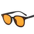 Rivet Square Frame Sunglasses Men Women Gray Orange Lens UV400 Protection Eyewear Fashion Design Gafas De Sol. 