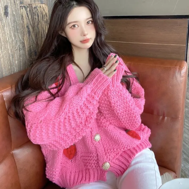 MEXZT%20Women%20Harajuku%20Strawberry%20Loose%20Cardigan%20Sweater%20Fall%20Fashion%20Long%20Sleeve%20Korean%20Tops%20Chic%20Female%20Preppy%20Style%20Y2k%20Sweater%20-%20Image%206
