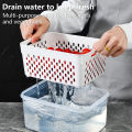 Kitchen Refrigerator Storage Box Sealed Food Organizer Ginger Garlic Onion Container with Removable Drain Plate.