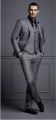 Fashion Handsome Dark Gray Mens Suits Groom Blazer Wedding Suits For Best Men Slim Fit Groom Tuxedos For Man(Jacket+Vest+Pant).