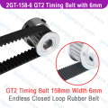 2GT-158-6 GT2 Timing Belt 158mm Width 6mm Synchronous Endless Closed Loop Rubber Belt 56 Teeth For 3D Printer CNC Machine Parts 158-2GT-6.