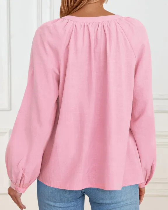 Ladies%20Fashionable%202024%20long%20sleeve%20crew%20neck%20shirts%20button%20down%20ruffle%20casual%20dressy%20blouse%20tops%20-%20Image%207