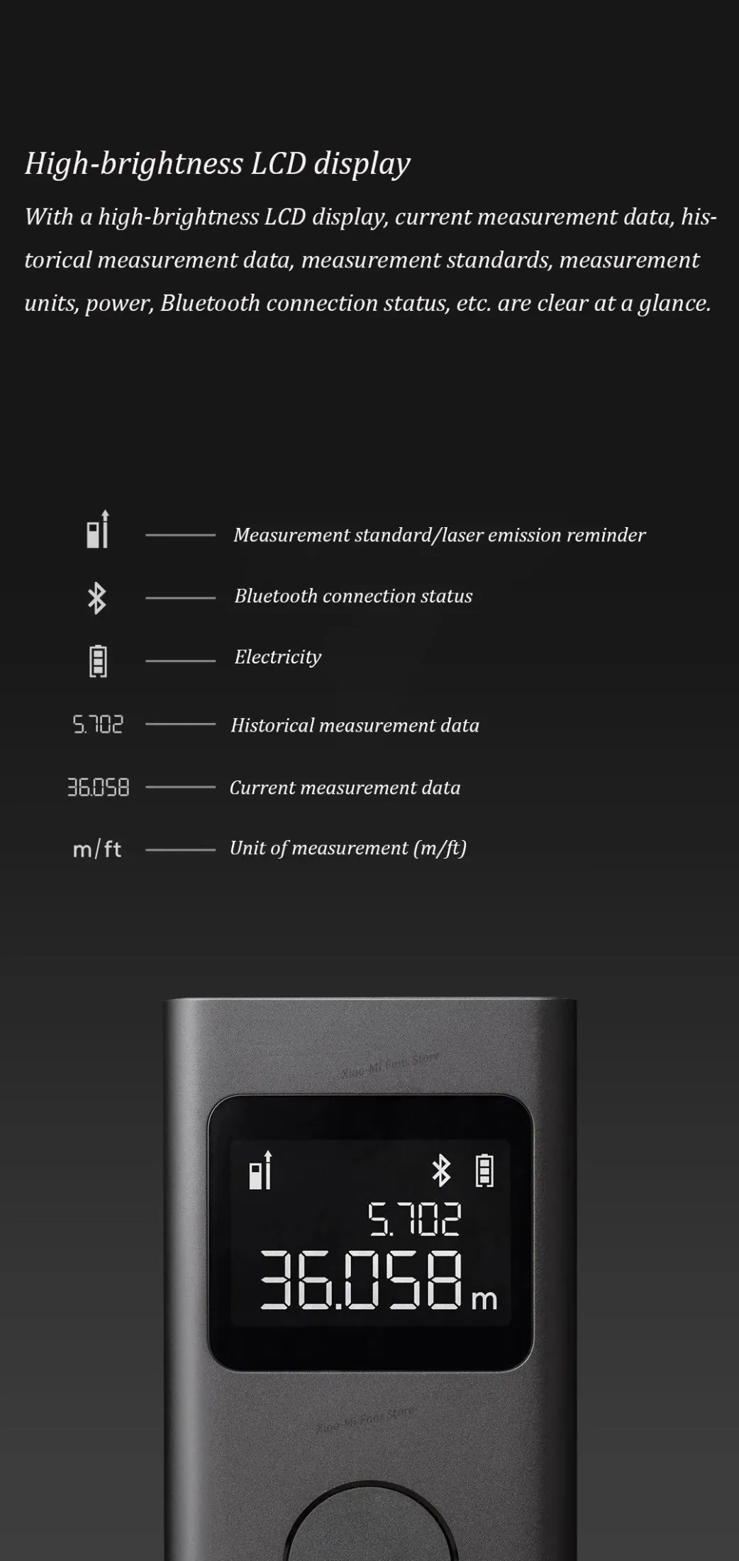 Xiaomi Smart Laser Digital Measurement Tool description image 10