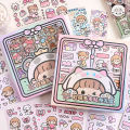 Sweet Journal 72PCS Soft and Cute Series Precut Stickers Diary Journaling Decorative Crafts Scrapbooking DIY Box Sticker.