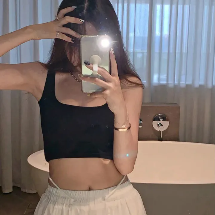 Women%20Workout%20Tank%20Tops,%20Adults%20Casual%20Slim-fit%20Solid%20Color%20Square%20Collar%20Crop%20Tops%20-%20Image%204