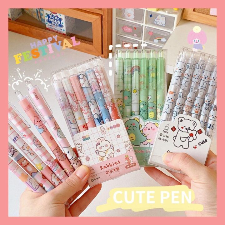 Kawaii%20%20Black%20Ball%20Point%20Pens%20Students%20Writing%20Tool%206pcs/set%20-%20Image%203
