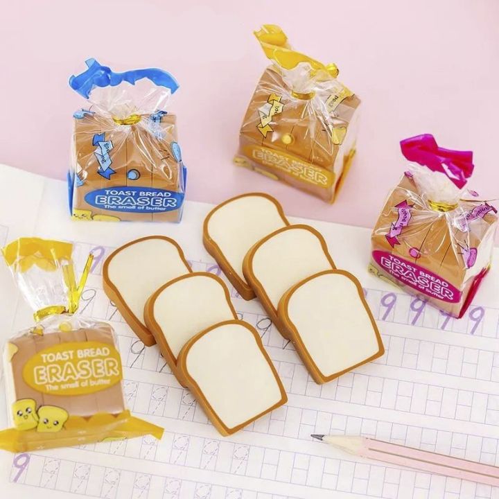 A%20Bag%20of%20Cute%203D%20Replica%20Toast%20Bread%20Shaped%20Children's%20Eraser%20Set%20-%20Image%203