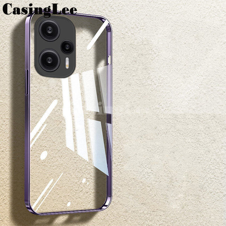 For Xiaomi Poco F5 Pro Case Transparent Plating Electroplate Shining Clear Soft Silicon Back Cover Hp for Xiaomi Poco F5 Cover Casing