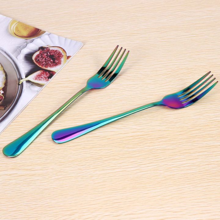 Stainless%20Steel%20Table%20Forks%20Set,%206Pcs%20Rainbow%20Color%20Stainless%20Steel%20Tableware%20Cutlery%20Dinnerware%20Set%20Dishwasher%20Safe,%20Fork(20cm/7.87%20inch)%20-%20Image%203
