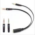 3.5mm 1 Female to 2 Male Headphone & Mic Plugs Audio Y Splitter Cable Cord. 