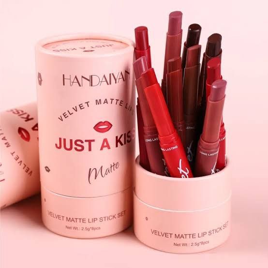 HANDAIYAN%208pcs/set%20Velvet%20Matte%20Lipstick%20Waterproof%20Lipstick%20Makeup%20Cosmetics%20Long%20Lasting%20Tinted%20Lip%20Balm%20Solid%20Pink%20-%20Image%203