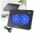 TCLP 99 Height Adjustable Foldable USB Plastic Double Fans Laptop Cooler Cooling Pad Stand. 