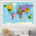World Map Wall Sticker Stylish And Educational Decor for Home Office Kids Room Travel Office School Tuition Center Wall Decal.