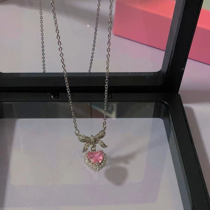 Pink%20Color%20Love%20Pendant%20Necklace%20Korean%20Fashion%20Choker%20Simple%20Wedding%20Party%20Jewelry%20Gift%20-%20Image%205