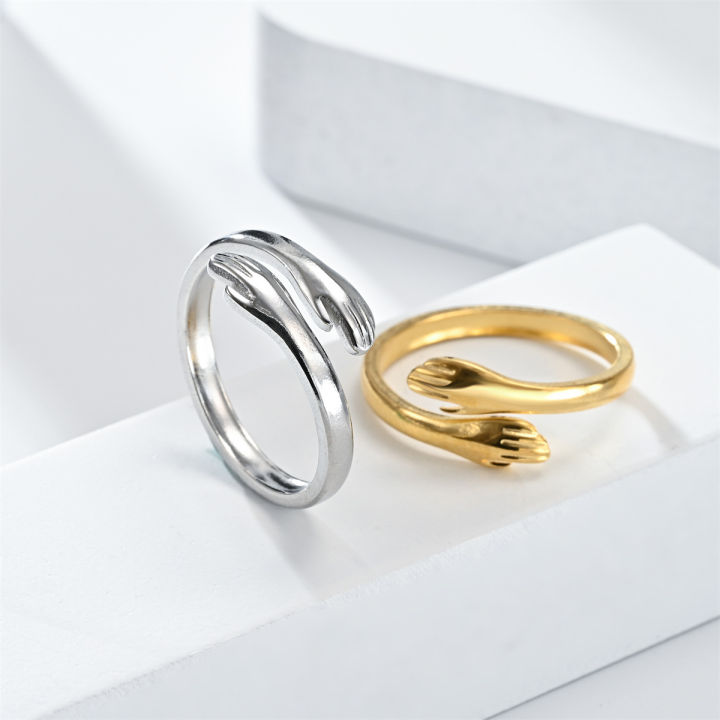 Fashion%20Non%20Tarnish%20Silver%2018K%20Gold%20Plated%20Stainless%20Steel%20Women%20Adjustable%20Hand%20Hug%20Finger%20Rings%20Jewelry%20-%20Image%206