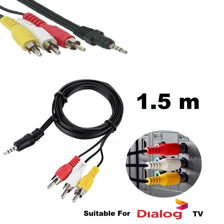 AV Cable 3.5mm Jack to 3 RCA Audio Video Cable Male to Male for Android TV Box Speaker Television Projector VCD DVD MP4 Player