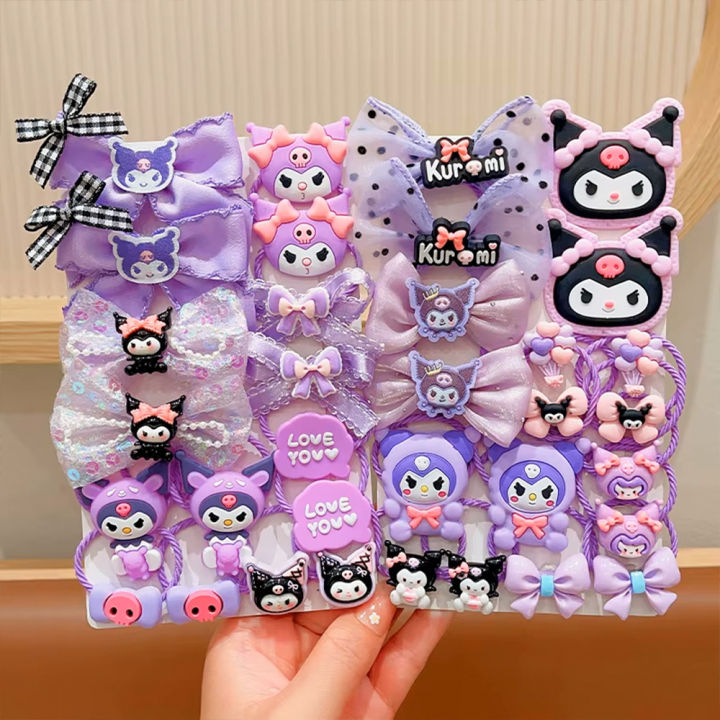 18Pcs Kuromi Hair Clip Set Kawaii Baby Girl Sanrio Hair Accessories for Kids