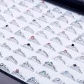 （New）Hot Woman Wholeale Lot 30pc Rhinetone Aorted ilver Plated Ring New. 