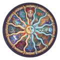 Halloween 65CM Round Puzzle 1000 Pieces Kid 3D Earth Moon Constellation Rainbow Paper Assemble Jigsaw Puzzle Games Education Toy For AdultDolls Accessories.