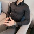Small Asian Size Fashion New Classic Shirt For Men Slim Fit Button Down Long Sleeve Casual White Black Gray Pink Male Blouse.
