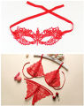 Bra, Underwear Lace Belt, Sleep Mask, Three in One Womens Inner set.