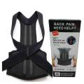 Adjustable Back Posture Corrector Back Pain Relief Belt Spine Waist Support Correction Straps Posture Belt For Men Women - Black. 