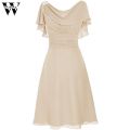 Womail dresses Women Formal Wedding Bridesmaid High-waist Party Ball Prom Gown One-shoulder chiffon Dress June6. 