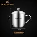 Stainless Steel Office Cup With Lid And Handle Coffee Tea Mug Thickening SUS304 Body Portable Water Bottle Milk Cup Drinkware.