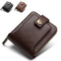 Vintage Small Men's Wallet Pu Leather Short Purse Men Hasp Zipper Clutch Solid Card Holder Money Bag Wallet Male Pocket.