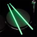 1 Pair 5A Luminous Drum Stick Nylon Fluorescent Drumsticks Glow in The Dark Bright Light Musical Instruments.