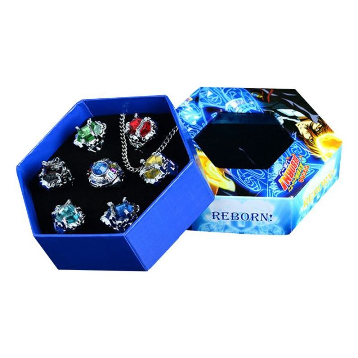 %E2%9C%BF7Pcs/Set%20Katekyo%20Hitman%20Reborn%20Vongola%20Alloy%20Rings%20Anime%20Cosplay%20Fashion%20Jewelry%20-%20Image%202